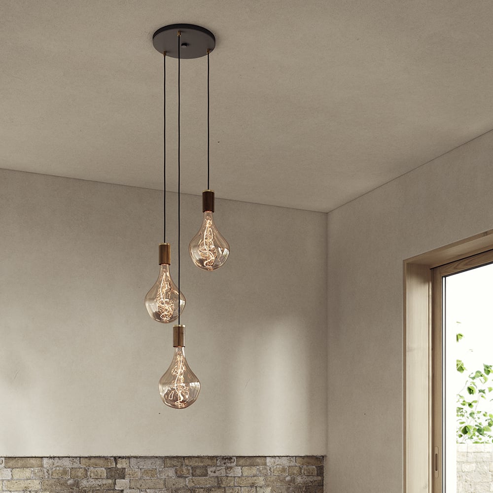 Tala Triple Pendant with Voronoi II cluster. Free + fast delivery from someday designs. #colour_walnut