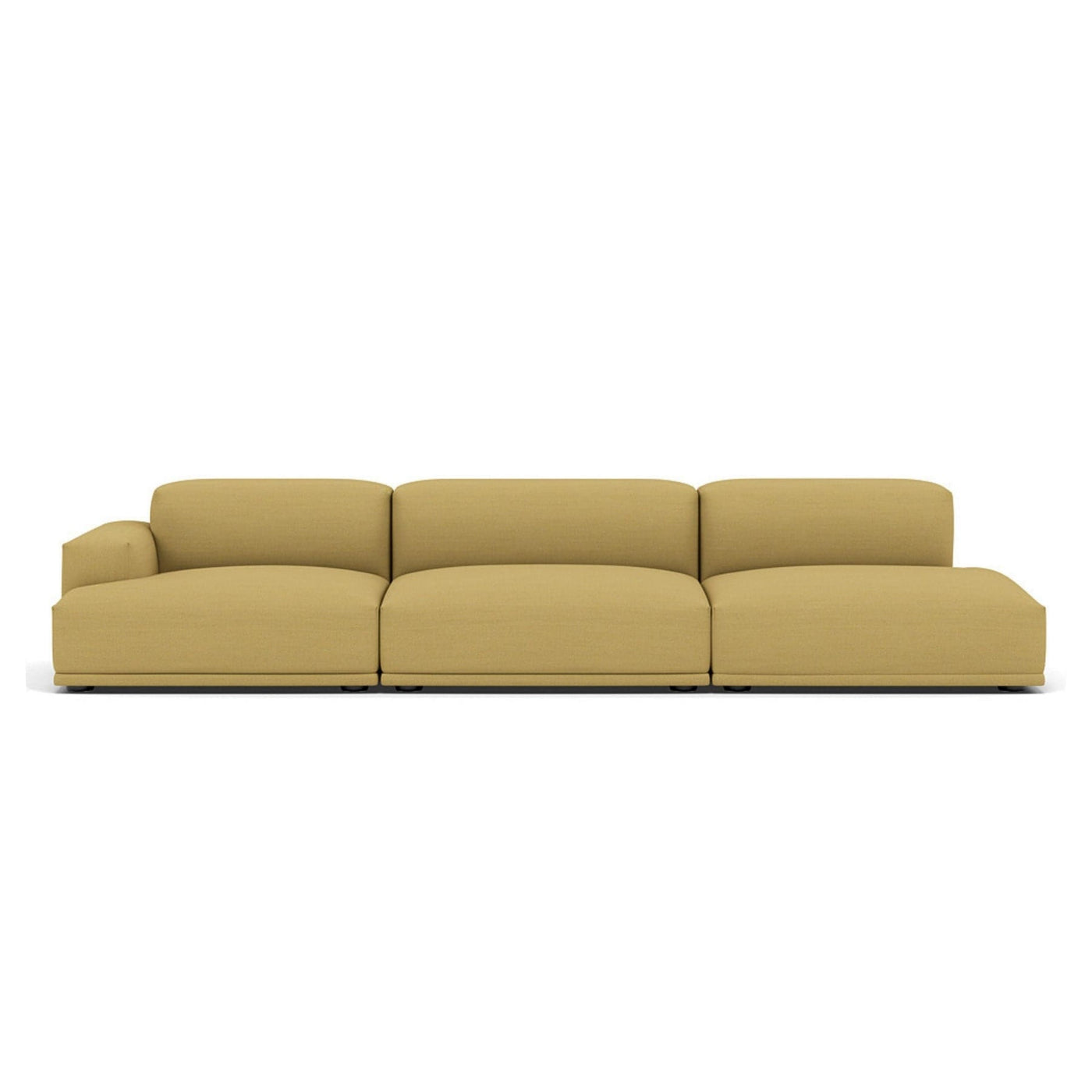 Muuto Connect modular sofa 3 seater in yellow fabric configuration 2. Made to order from someday designs. #colour_hallingdal-407