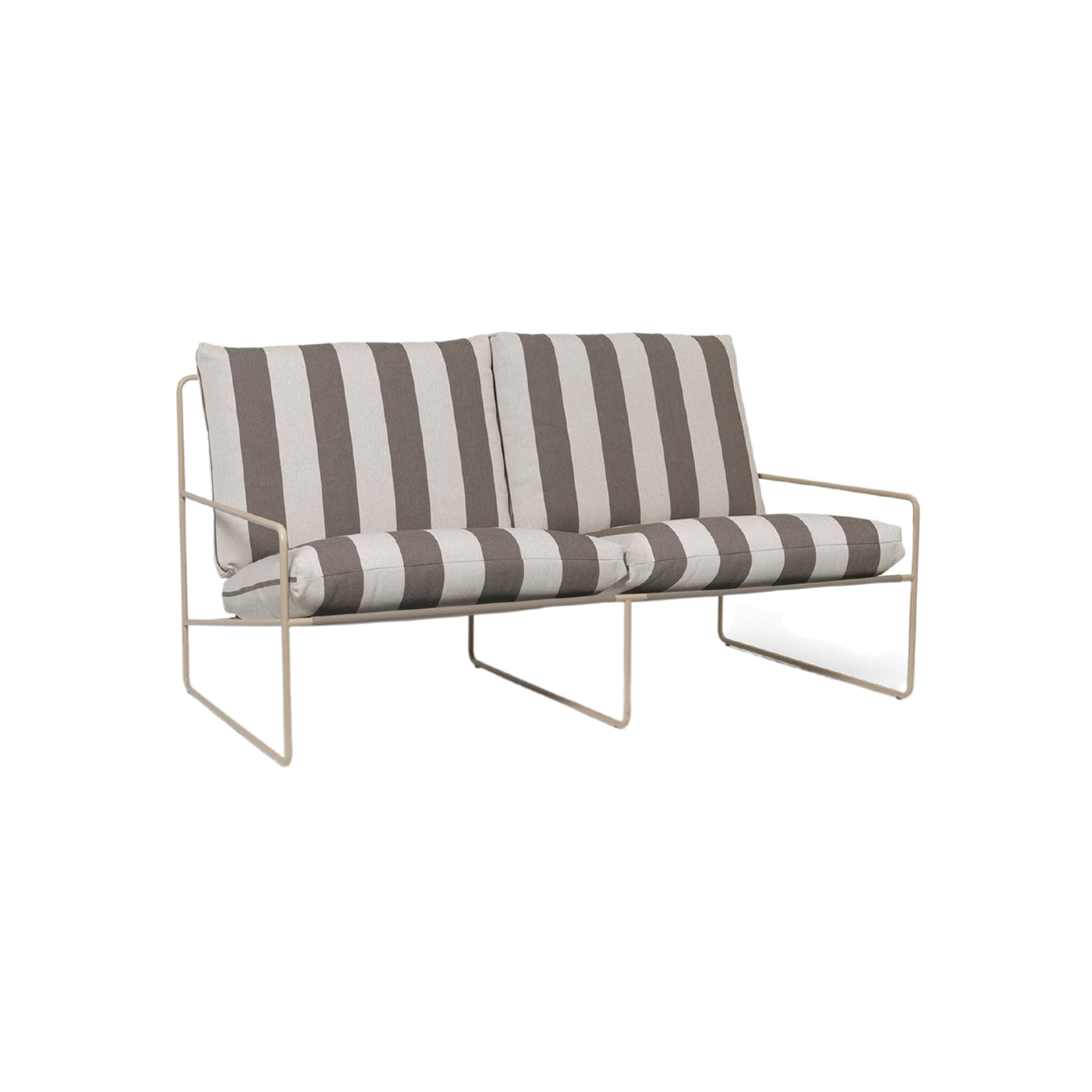Ferm Living Desert 2 Seater outdoor sofa. Shop online at someday designs #colour_chocolate-stripe