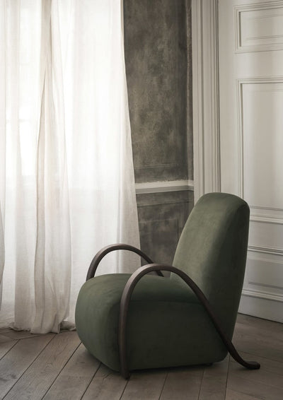 Buur Lounge chair side view lifestyle image #colour_pine-rich-velvet