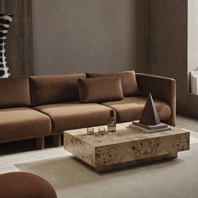 fermLIVING dase modular sofa rich velvet soft brown #module_dase-armrest-end-module-right