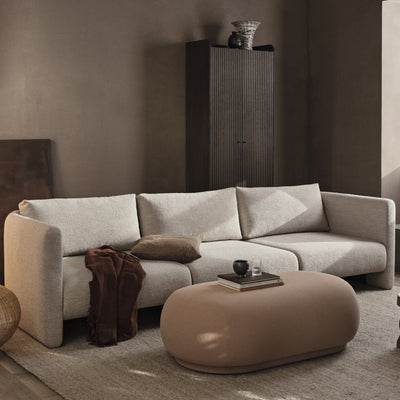 fermLIVING_SS24_DaseSofa_SoftBoucleNatural lifestyle image 3 seater #module_dase-armrest-end-module-left