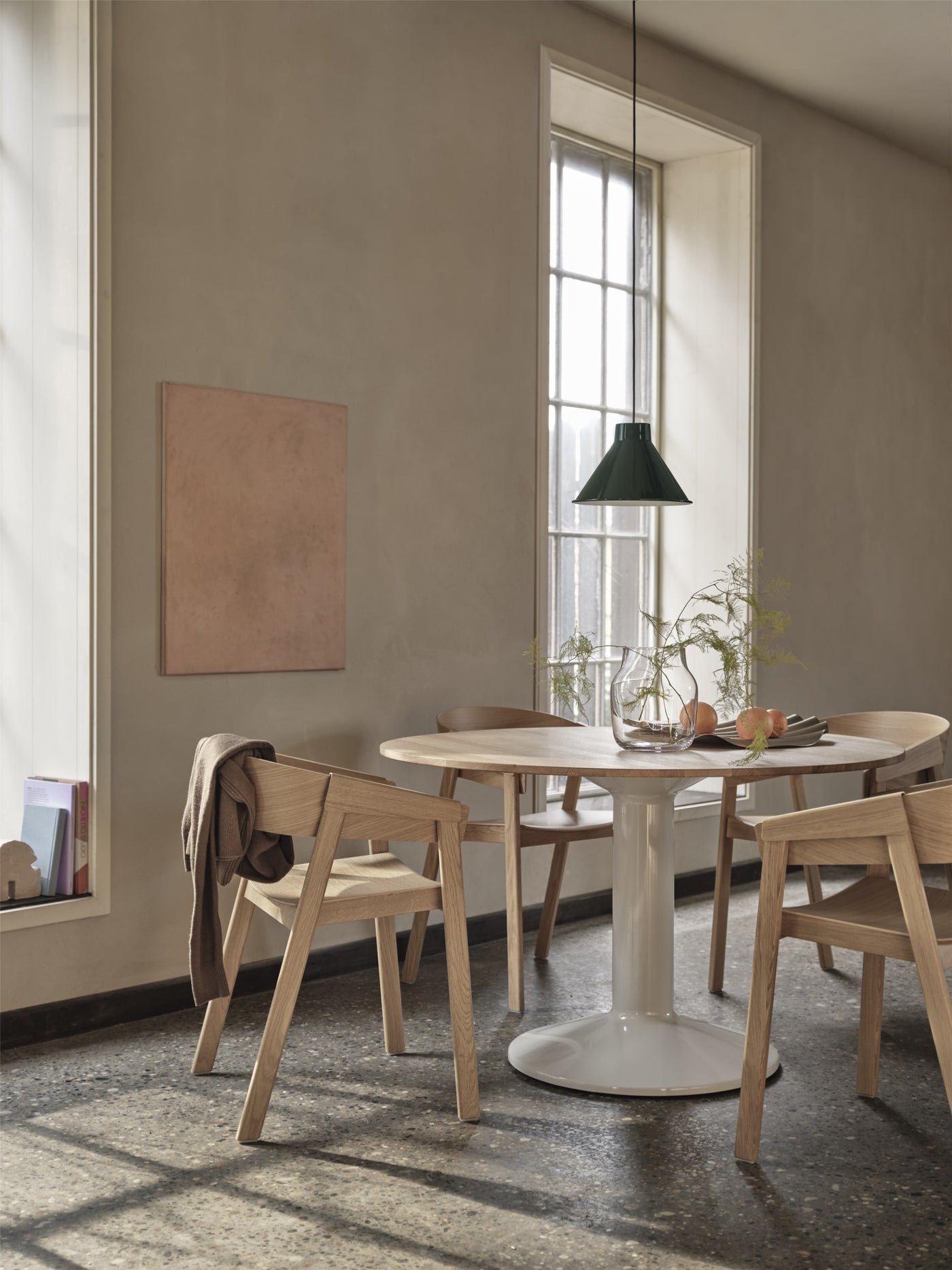 Muuto Midst dining table. Free UK delivery from someday designs dining lifestyle image with Cover amrchairs. #colour_oiled-oak-grey