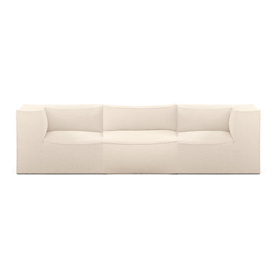 ferm LIVING Catena 3 seater modular sofa. Configuration 1. #colour_off-white-wool-boucle