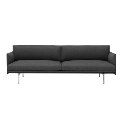 Muuto Outline 3 seater sofa with polished l aluminium legs. Available from someday designs. #colour_remix-163
