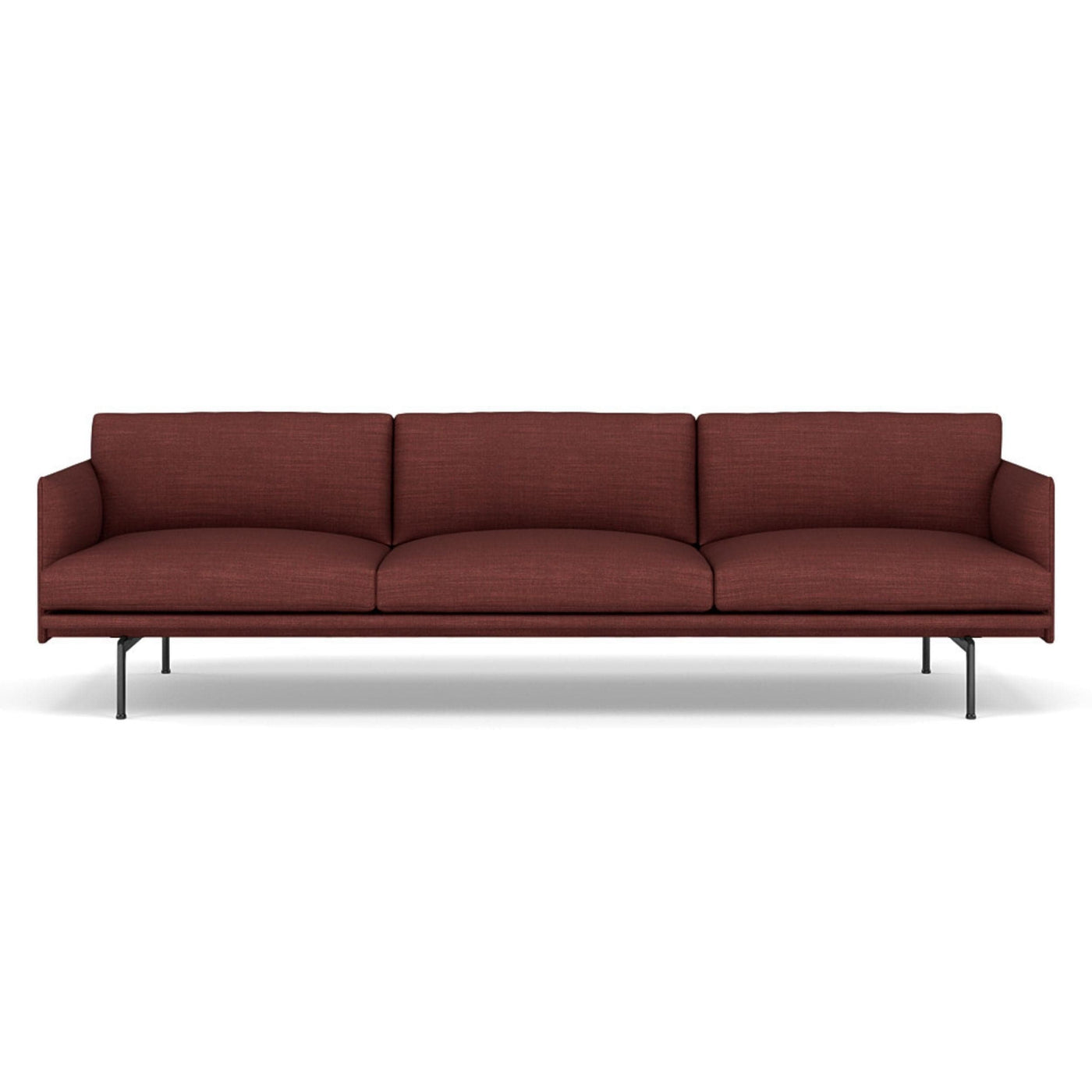 muuto outline 3.5 seater sofa in canvas 576 red and black legs. Made to order from someday designs. #colour_canvas-576-red