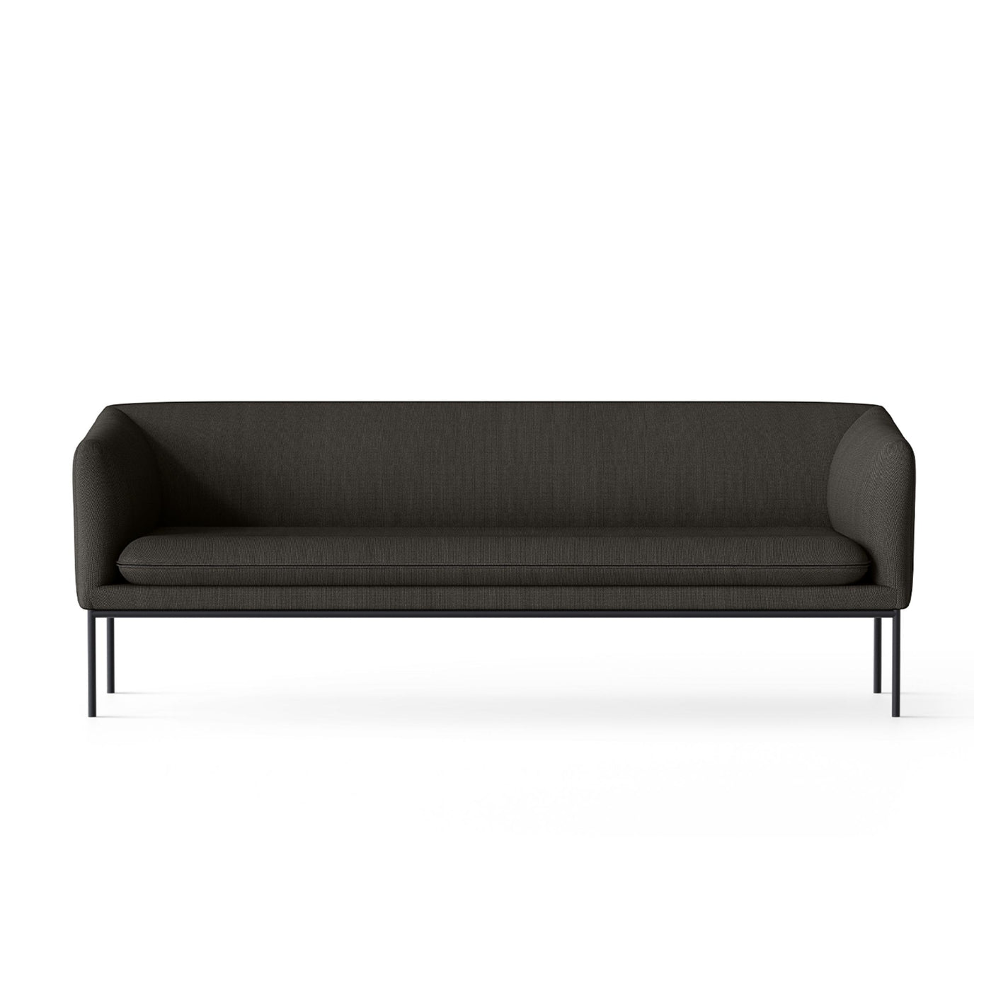 ferm living turn 3 seater sofa with black legs. Made to order from someday designs. #colour_steelcut-trio-383