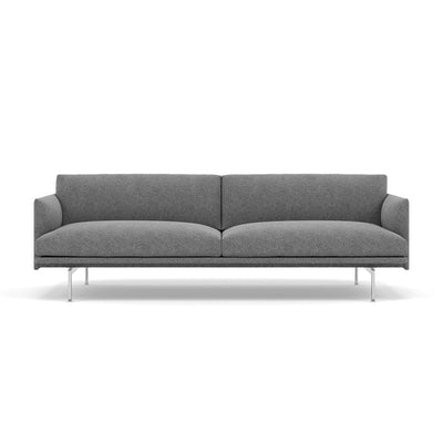 Muuto outline 3 seater sofa with polished aluminium legs. Made to order from someday designs. #colour_hallingdal-166