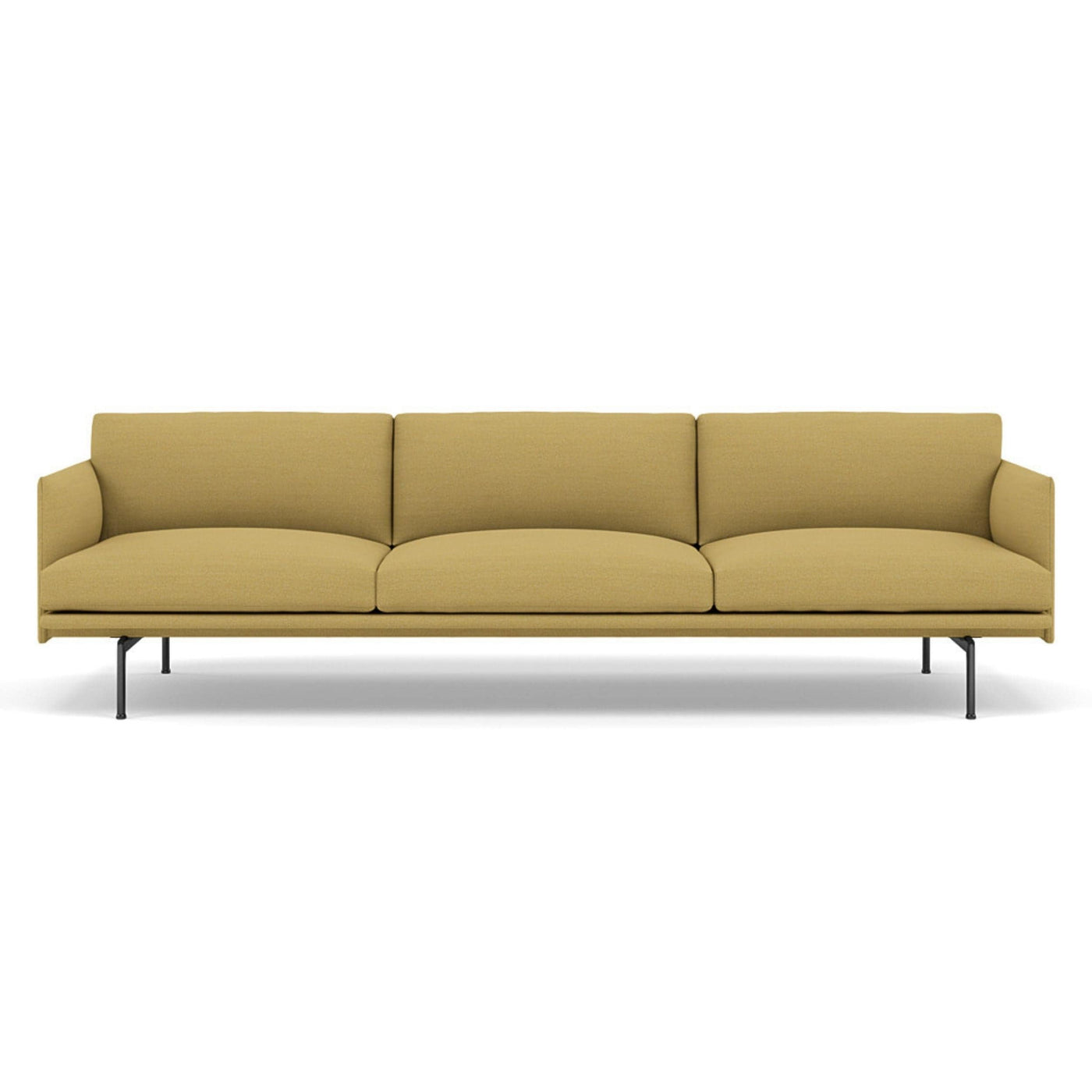 muuto outline 3.5 seater sofa in hallingdal 407 yellow and black legs. Made to order from someday designs. #colour_hallingdal-407