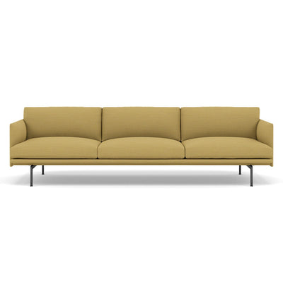 muuto outline 3.5 seater sofa in hallingdal 407 yellow and black legs. Made to order from someday designs. #colour_hallingdal-407