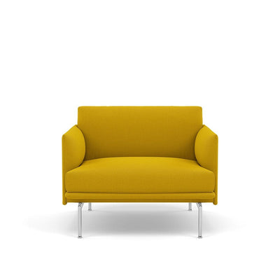 Steelcut Trio 446 by Kvadrat yellow fabric for Muuto Outline Studio Chair. Order your free fabric swatches at someday designs.