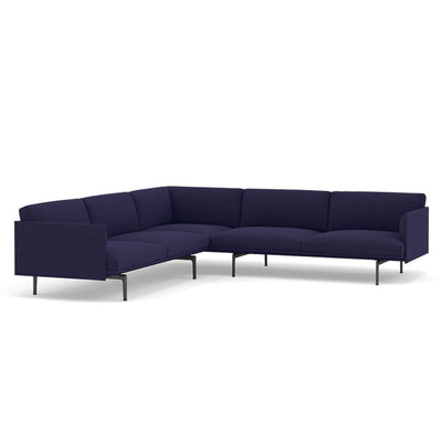 muuto outline corner sofa in canvas 684 blue and black legs. Made to order from someday designs. #colour_canvas-684-blue