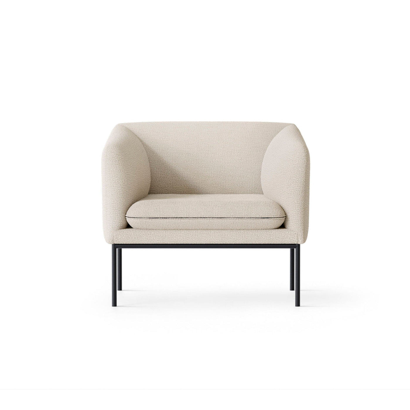 Ferm Living Turn 1 seater with black frame. Shop online at someday designs. #colour_off-white-boucle