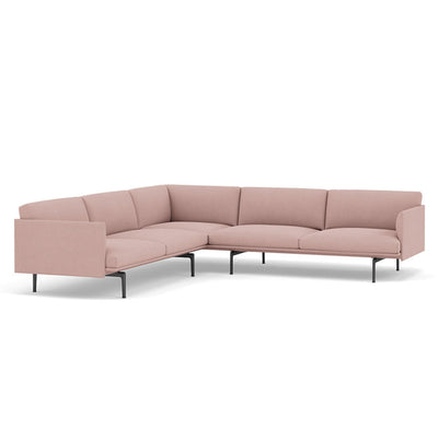 muuto outline corner sofa in fiord 551 pink and black legs. Made to order from someday designs. #colour_fiord-551