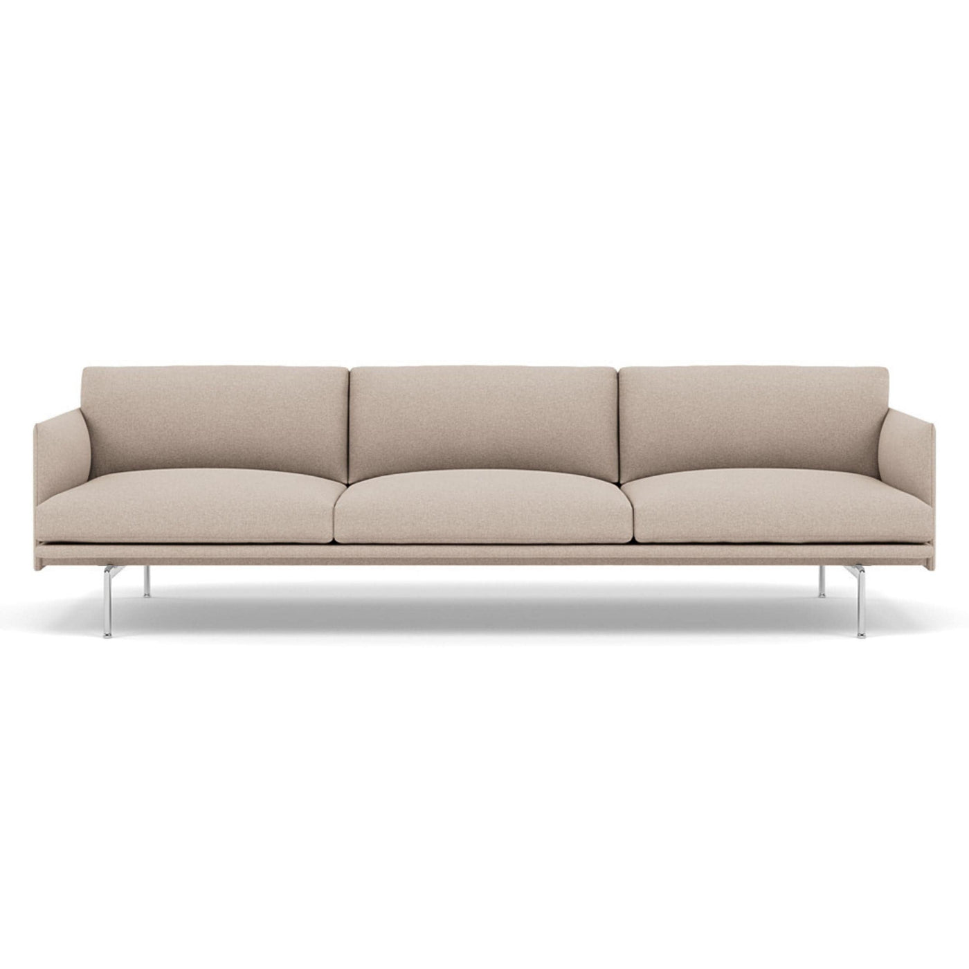 muuto outline 3.5 seater sofa in divina md 213 natural and polished aluminium legs. Made to order from someday designs. #colour_divina-md-213-natural