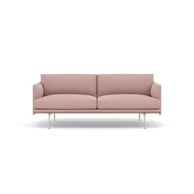 Muuto Outline Sofa in Fiord 551 pink fabric and chrome legs. Made to order from someday designs. #colour_fiord-551