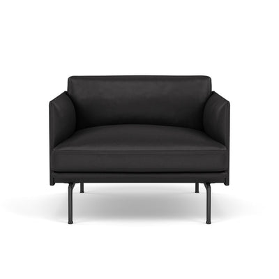 Muuto Outline Chair in Black Refine Leather.Made to order from someday designs.. #colour_black-refine-leather
