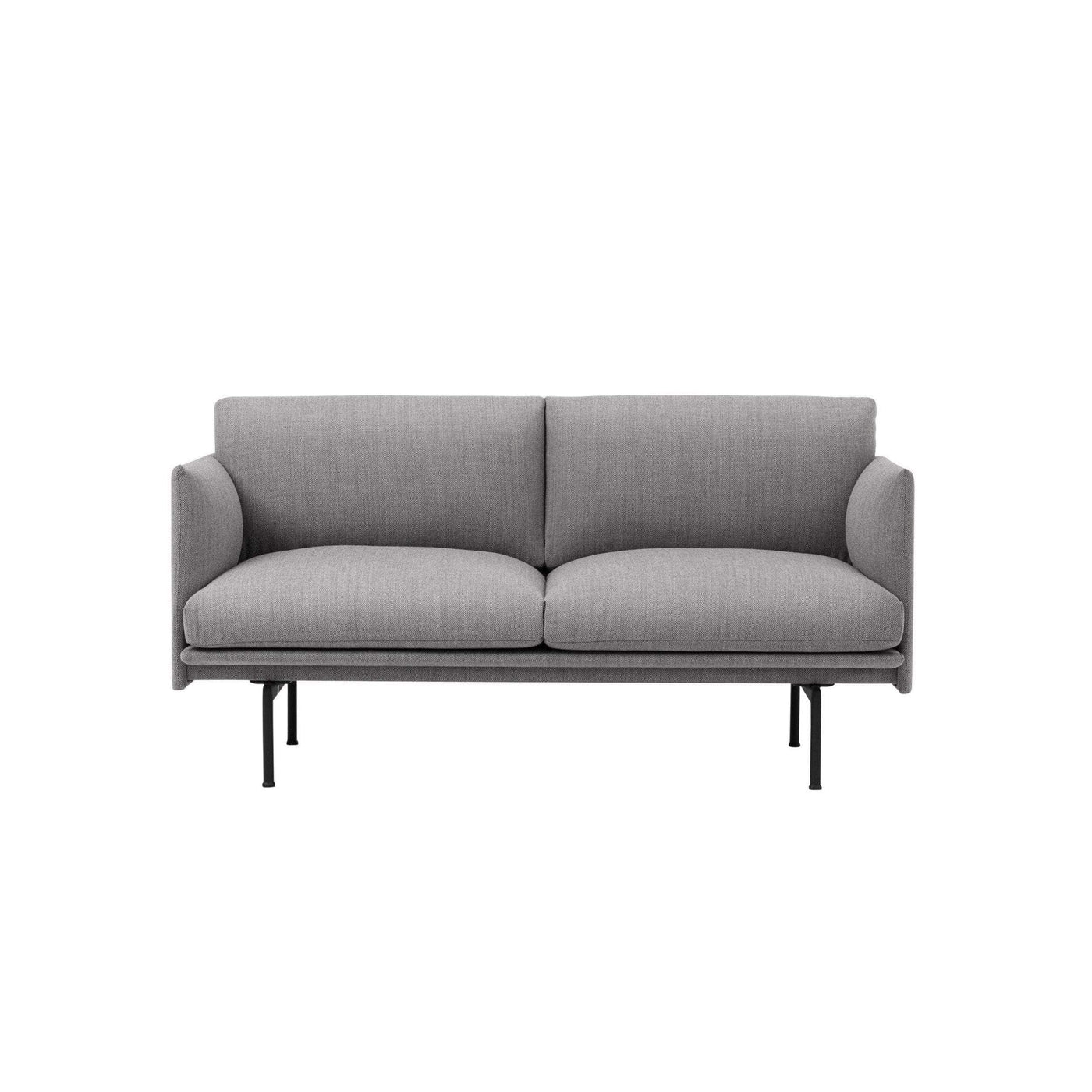 Muuto Outline Sofa Studio in fiord 151 grey fabric and black legs. Made to order from someday designs.  #colour_fiord-151