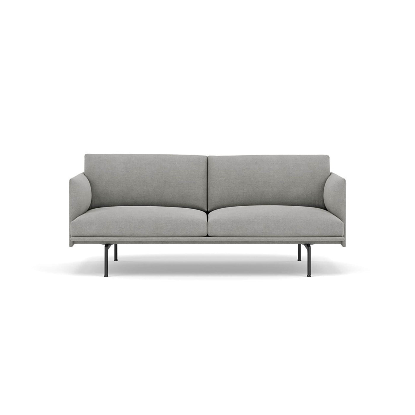 Muuto Outline Studio Sofa 170 in Fiord 151 grey and black legs. Made to order from someday designs. #colour_fiord-151