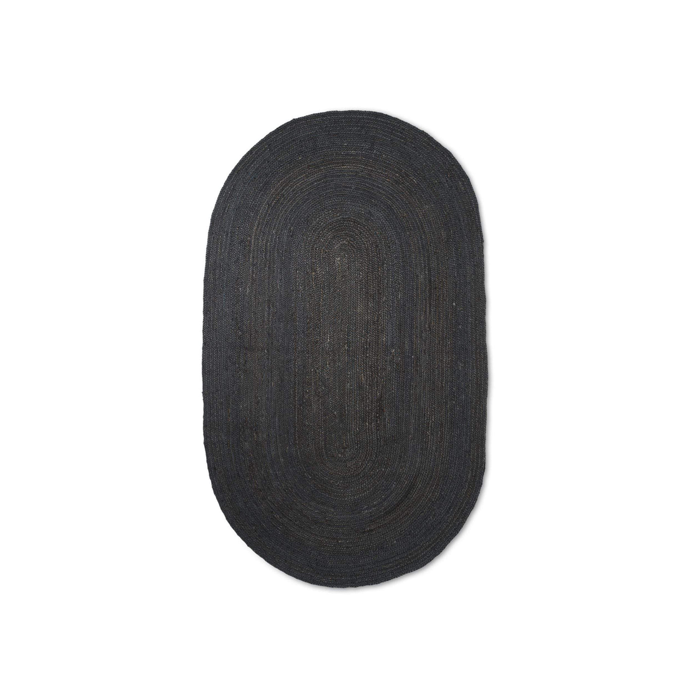 Ferm Living Eternal large Jute Rug Oval in black. Available from someday designs. #colour_black-jute