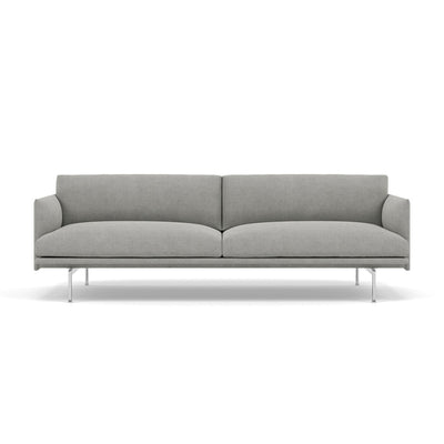 Muuto outline 3 seater sofa with polished aluminium legs. Made to order from someday designs. #colour_fiord-151