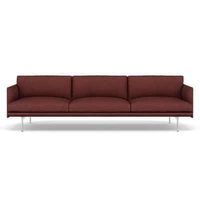 muuto outline 3.5 seater sofa in canvas 576 red and polished aluminium legs. Made to order from someday designs. #colour_canvas-576-red