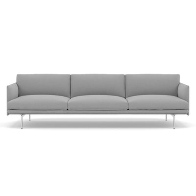 Muuto Outline 3.5 seater sofa in light grey fabric. Made to order from someday designs. #colour_steelcut-trio-133