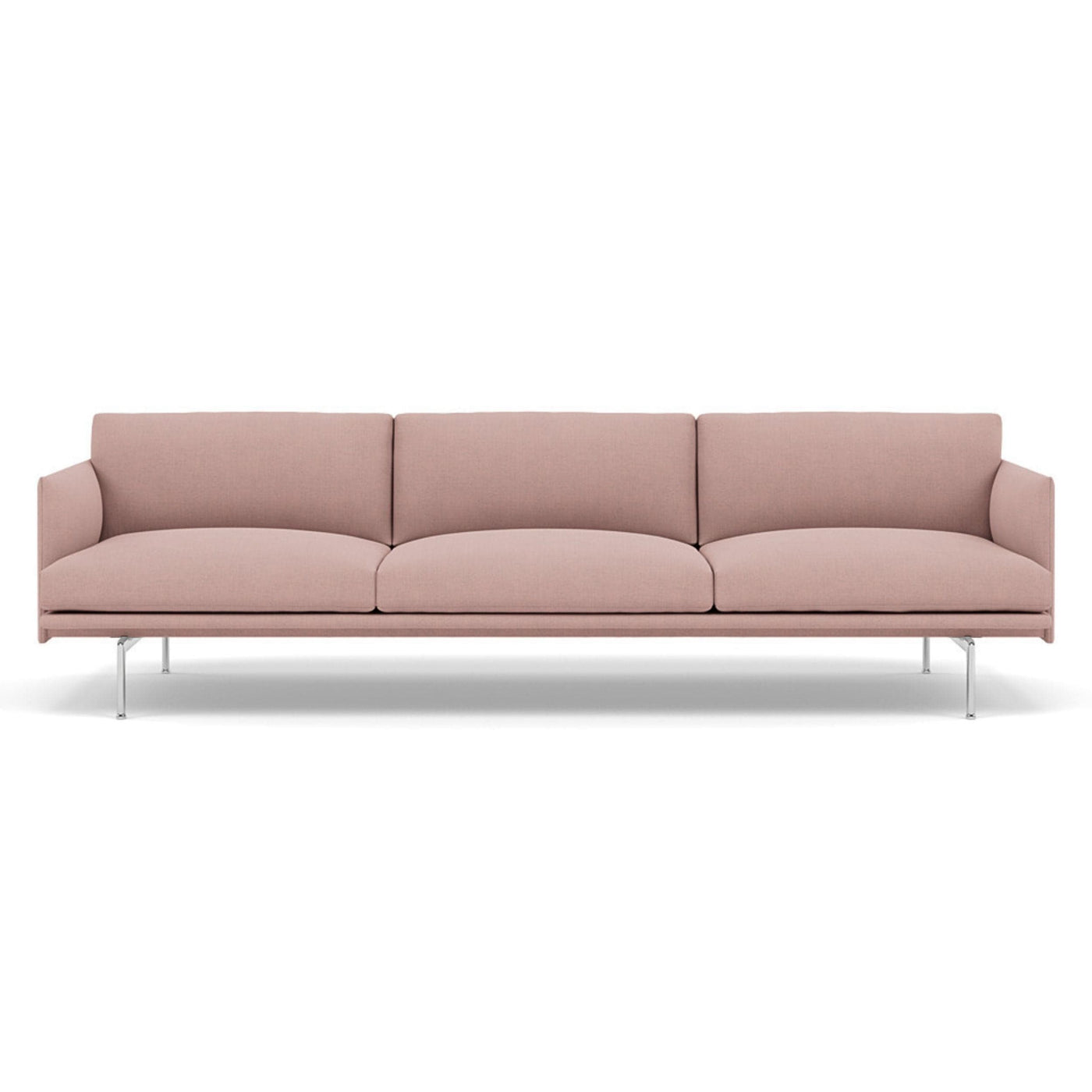 muuto outline 3.5 seater sofa in fiord 551 and polished aluminium legs. Made to order from someday designs. #colour_fiord-551