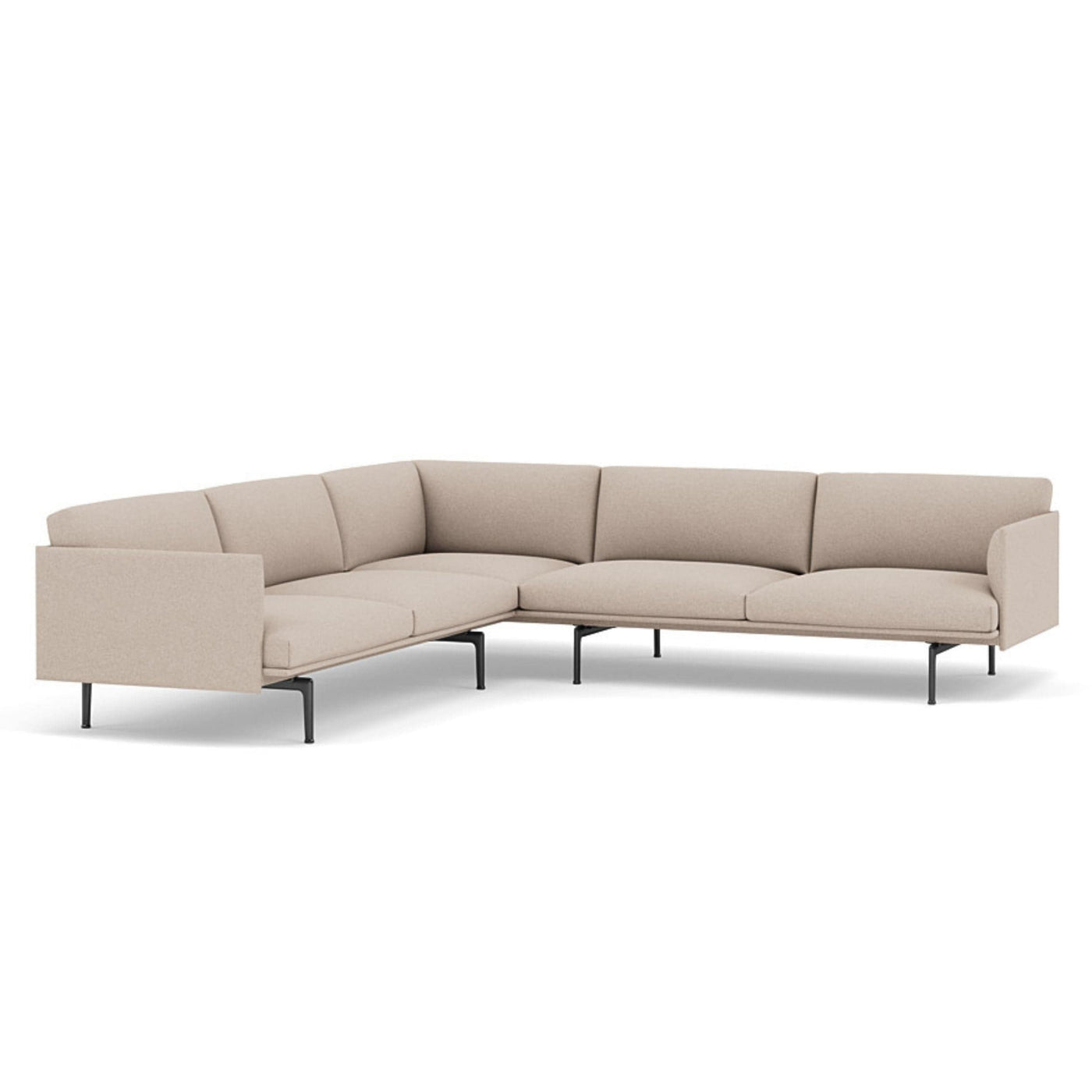 muuto outline corner sofa in  divina md 213 natural fabric and black legs. Made to order from someday designs. #colour_divina-md-213-natural
