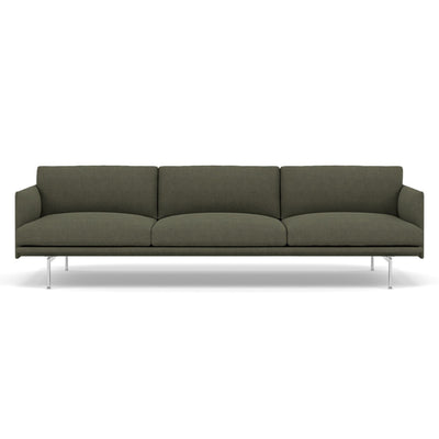 muuto outline 3.5 seater sofa in fiord 961 grey green and polished aluminium legs. Made to order from someday designs. #colour_fiord-961