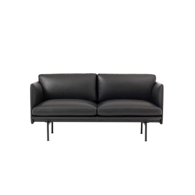 Muuto Outline Sofa Studio in black refine leather and black legs. Made to order from someday designs #colour_black-refine-leather