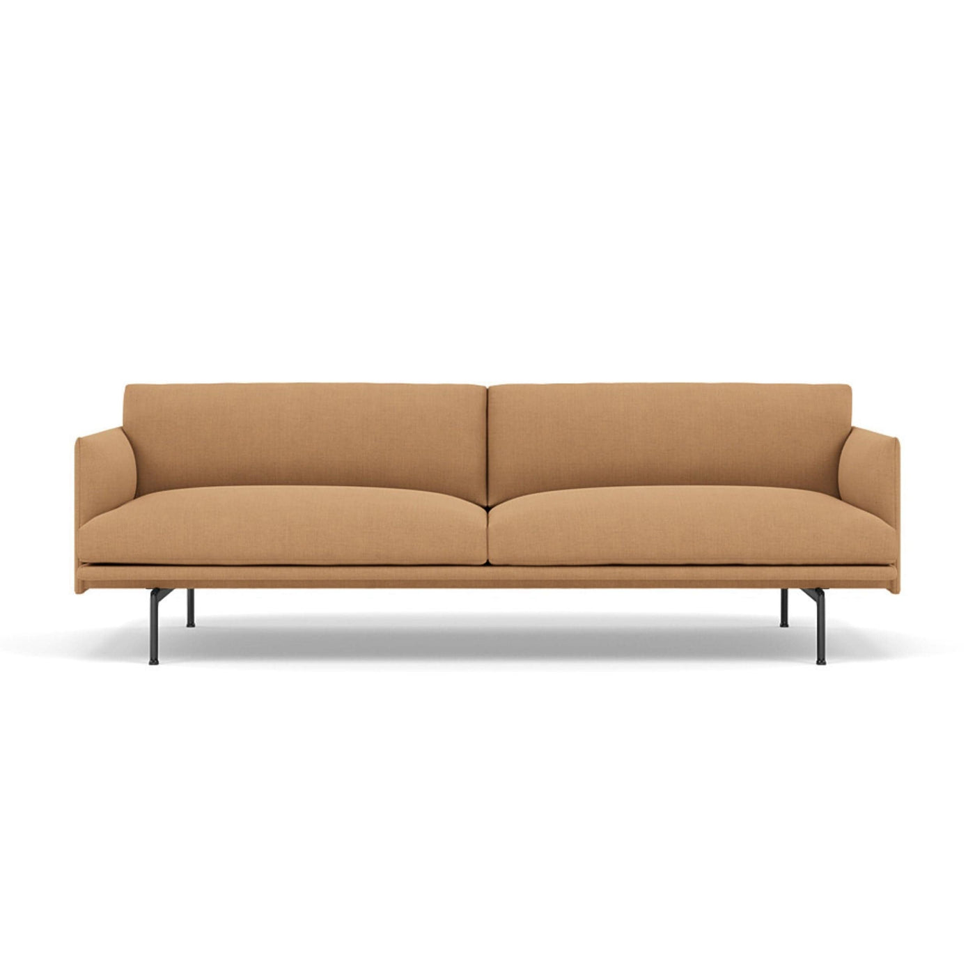 Muuto Outline 3 seater sofa with black legs. Available from someday designs. #colour_fiord-451