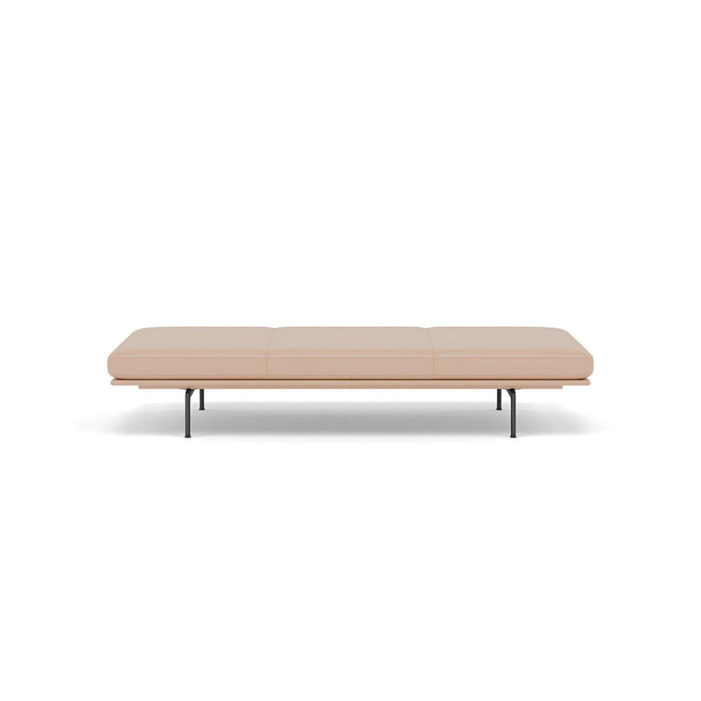 muuto outline daybed in beige refine leather and black legs. Made to order from someday designs. #colour_beige-refine-leather