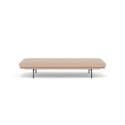 muuto outline daybed in beige refine leather and black legs. Made to order from someday designs. #colour_beige-refine-leather