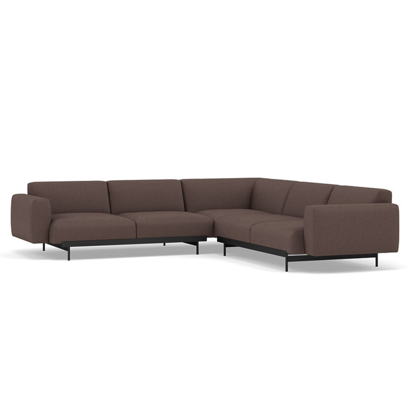 Muuto In Situ corner sofa, configuration 1 in clay 6 fabric. Made to order from someday designs. #colour_clay-6-red-brown