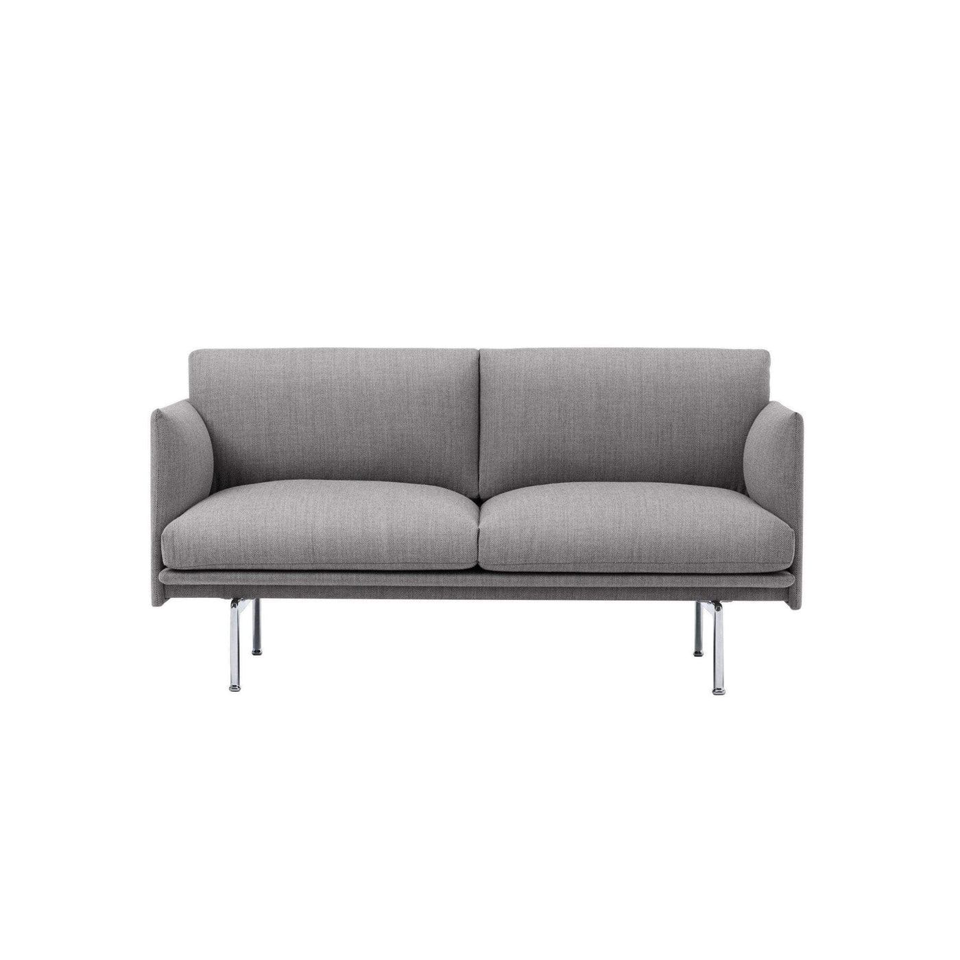 Muuto Outline Sofa Studio in fiord 151 grey fabric and polished aluminium legs. Made to order from someday designs. #colour_fiord-151