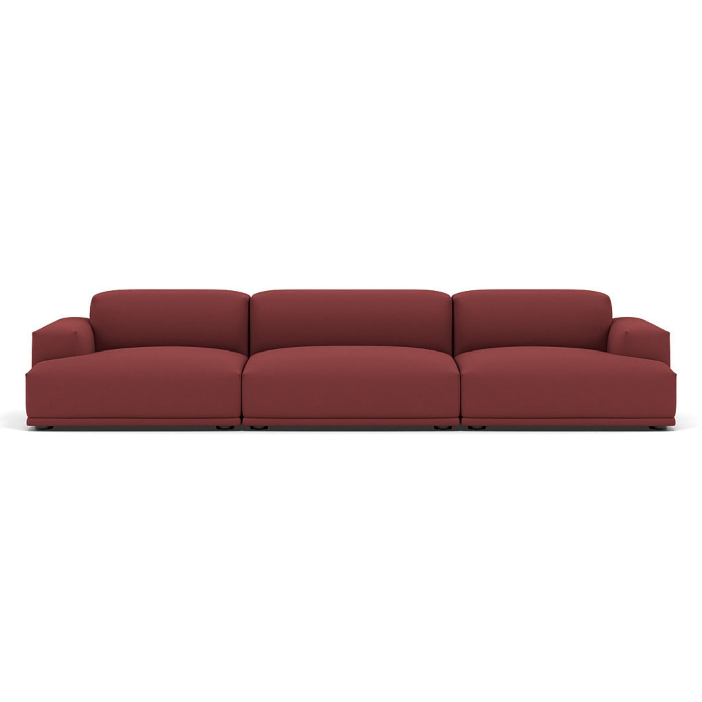 Muuto Connect modular sofa 3 seater in red fabric. Made to order from someday designs. #colour_rime-591