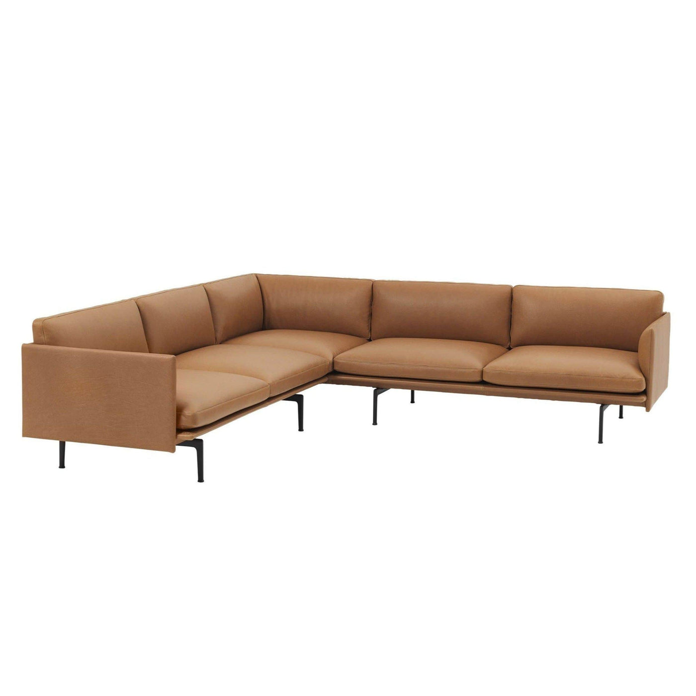 muuto outline corner sofa silk leather cognac available at someday designs. #colour_cognac-refine-leather