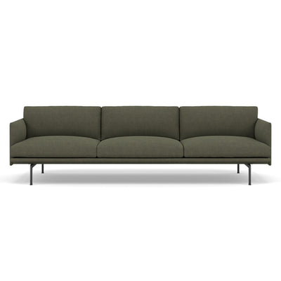 muuto outline 3.5 seater sofa in fiord 961 grey green and black legs. Made to order from someday designs. #colour_fiord-961