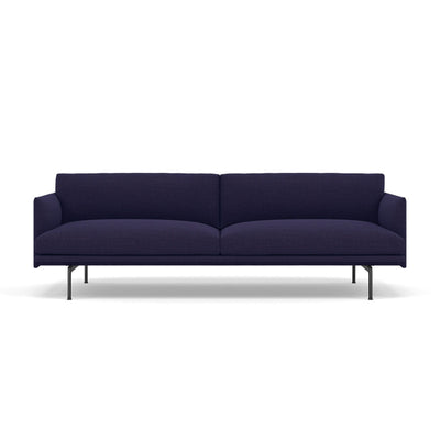Muuto Outline 3 seater sofa with black legs. Available from someday designs. #colour_canvas-684-blue