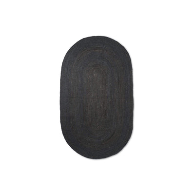 Ferm Living Eternal small Jute Rug Oval in black. Available from someday designs. #colour_black-jute