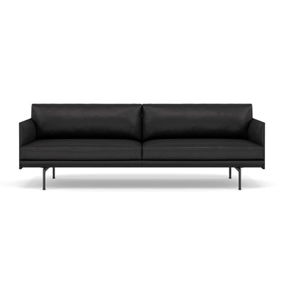 Muuto Outline  Studio Sofa 220 in black refine leather and black legs. Made to order from someday designs. #colour_black-refine-leather