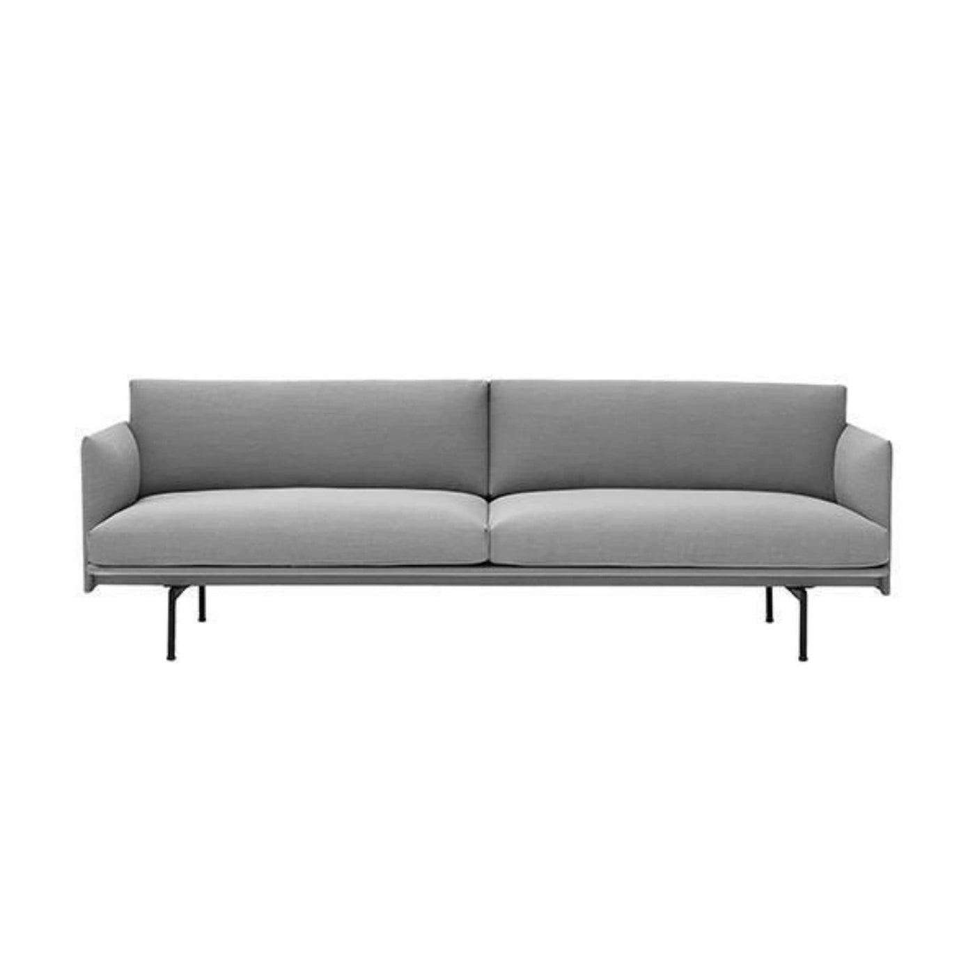 Muuto Outline 3 seater sofa with polished l aluminium legs. Available from someday designs. #colour_fiord-151