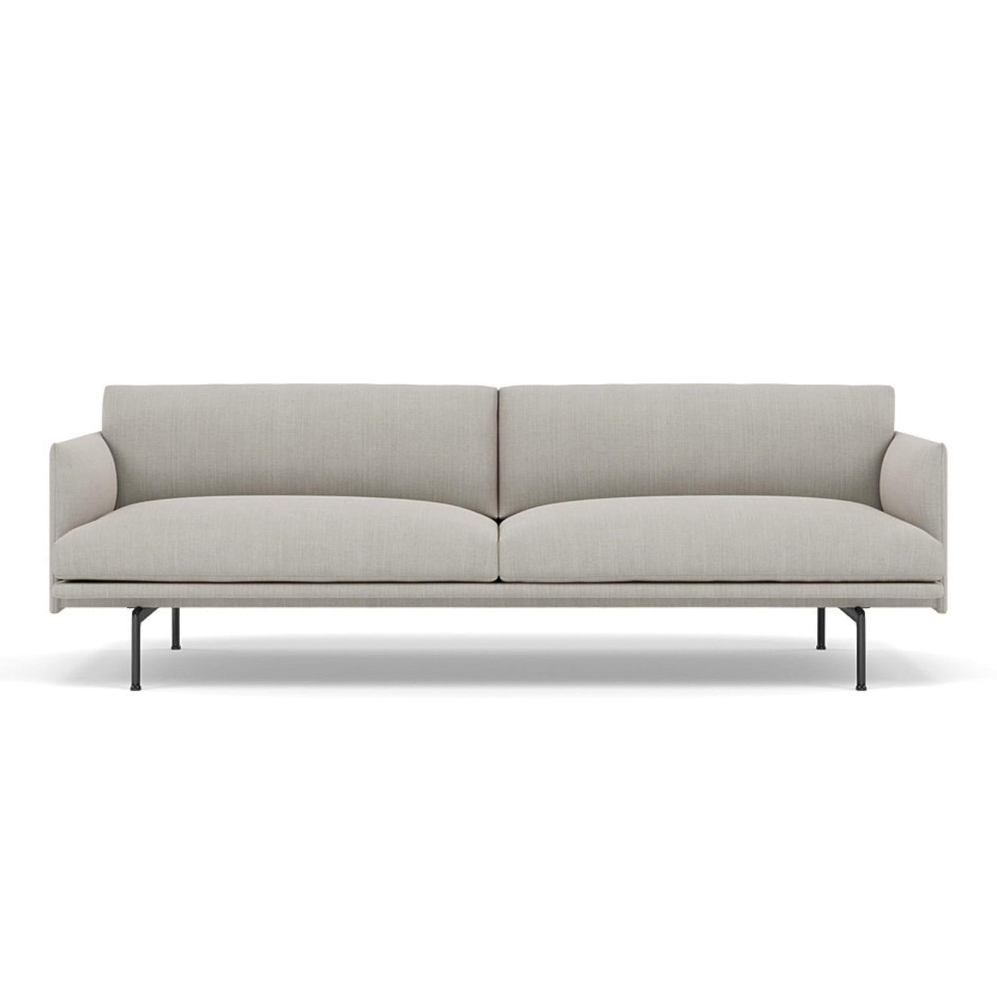 Muuto outline 3 seater sofa with black legs. Made to order from someday designs. #colour_fiord-201