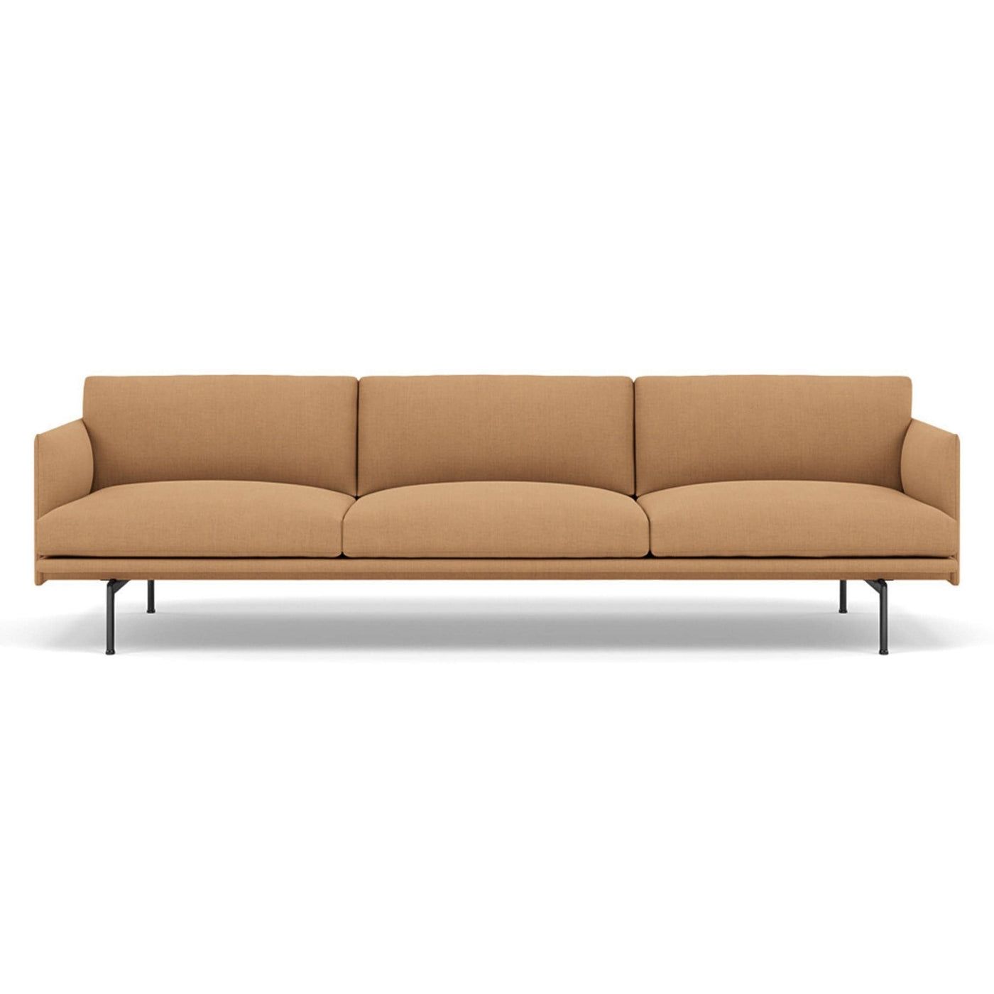muuto outline 3.5 seater sofa in fiord 451 and black legs. Made to order from someday designs. #colour_fiord-451