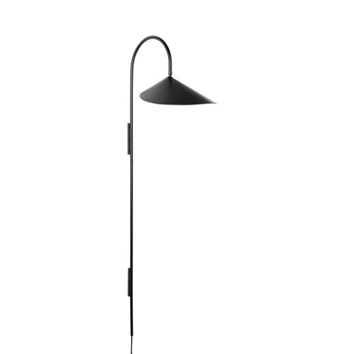 ferm living arum wall lamp tall black, ideal minimalist bedside light. Available to buy from someday designs. #colour_black