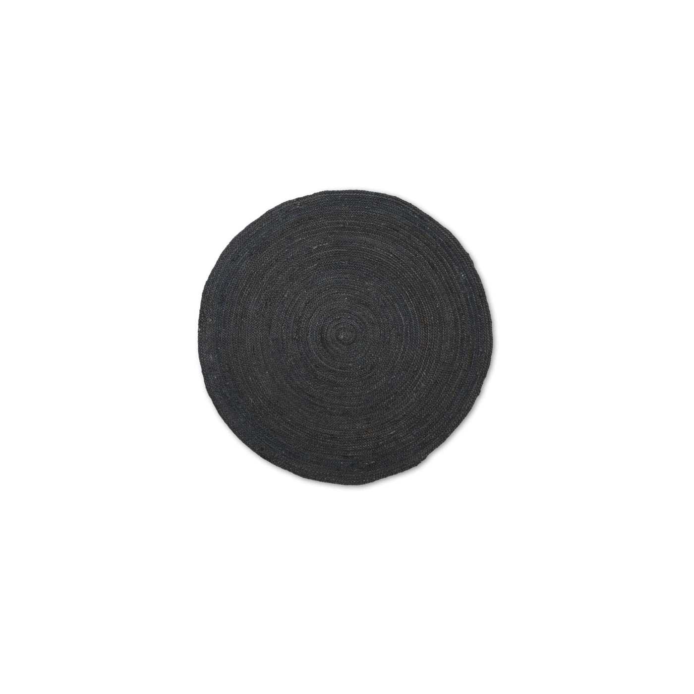 Ferm Living Eternal Jute Rug Round in black. Available from someday designs. #colour_black-jute