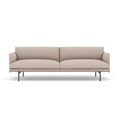Muuto Outline 3 seater sofa with black legs. Available from someday designs. #colour_divina-md-213-natural