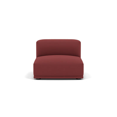 Muuto Connect Modular Sofa System, module d, short centre, rime 591 red fabric. Available from someday designs. #colour_rime-591
