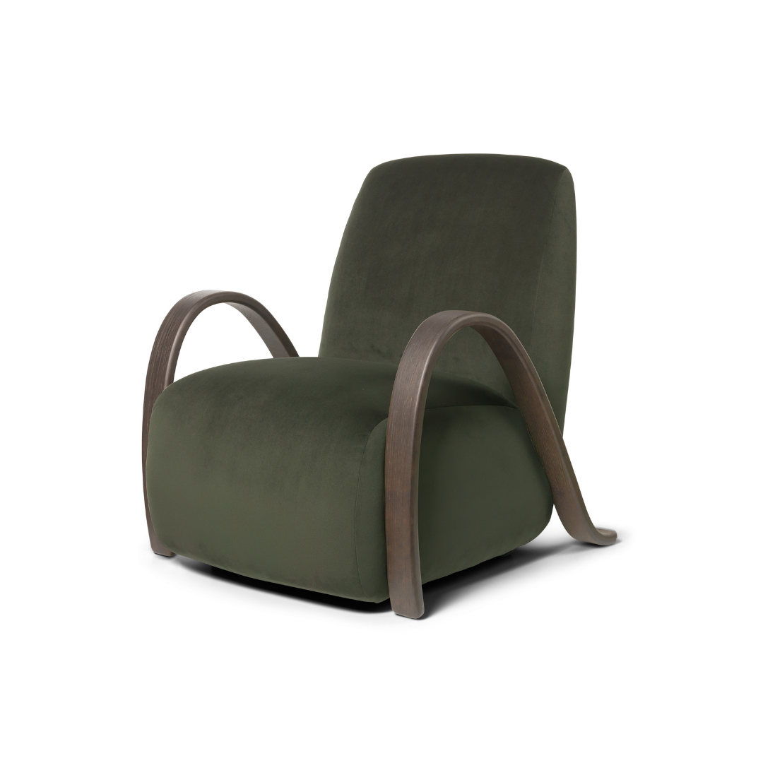 Buur Lounge chair side view #colour_pine-rich-velvet